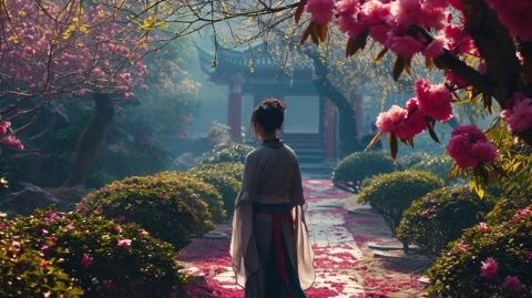 陜西寶雞：春日里的九龍山宛如一幅油彩畫