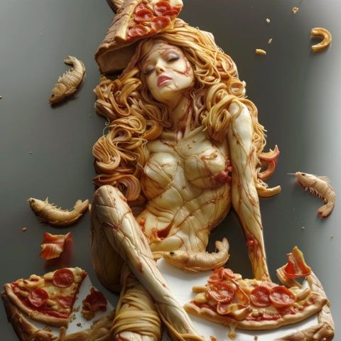 香車美女享用美味佳肴