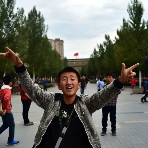 我站在范縝雕像前