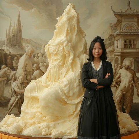 我站在范縝雕像前