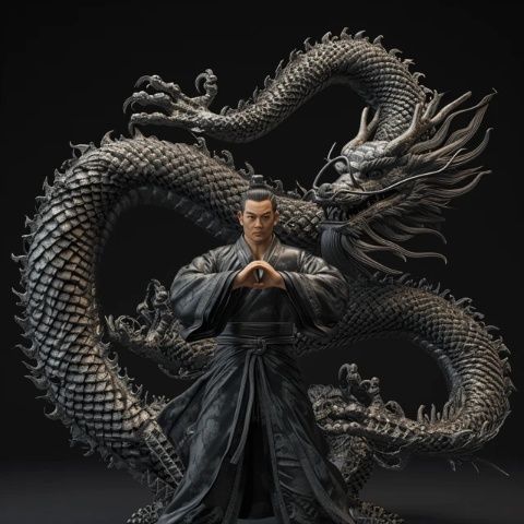 我站在范縝雕像前