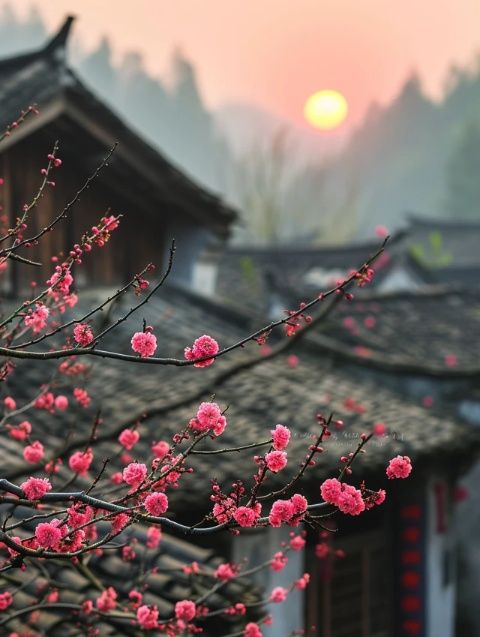 商洛的小城:鮮花盛開、果樹成蔭