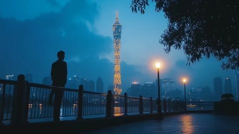 夜幕低垂，星辰點(diǎn)點(diǎn)，廣州這座燈火輝煌的不夜城正演繹著它獨(dú)有的繁華與喧囂