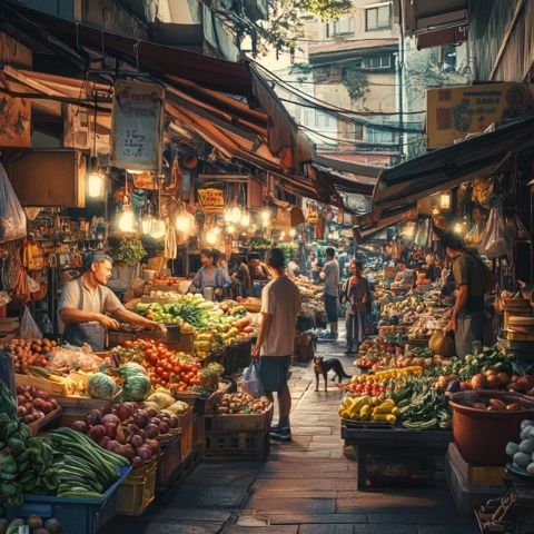 市集，是城市的心跳，每一個(gè)攤位都是跳動(dòng)的音符，奏響著生活的交響樂(lè)，讓人流連忘返