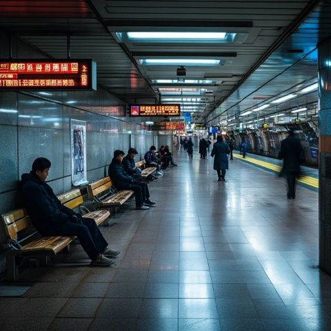 在火車上穿行了十二個小時的戈壁和沙漠，終于抵達烏魯木齊南站