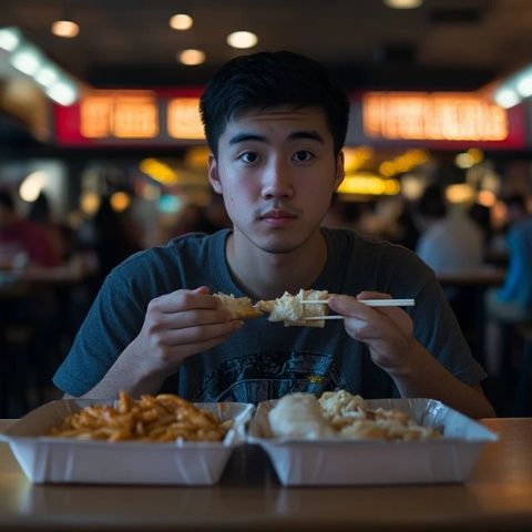 小黃為家人做了一頓飯,原因自從媽媽和大姨來美國后，做的大部分都是米飯和面條