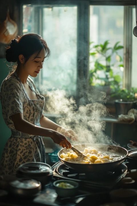 溧陽臺風天在家做傳統美食油炸糍,超好吃!