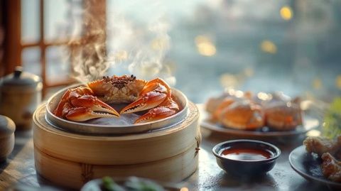 淮揚美食瑰寶：蟹黃獅子頭，鮮美蟹肉與烹飪技藝的完美融合