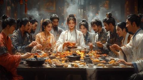 怒江白族人家的長桌宴，新鮮菌子少見，干牛肝菌卻很美味