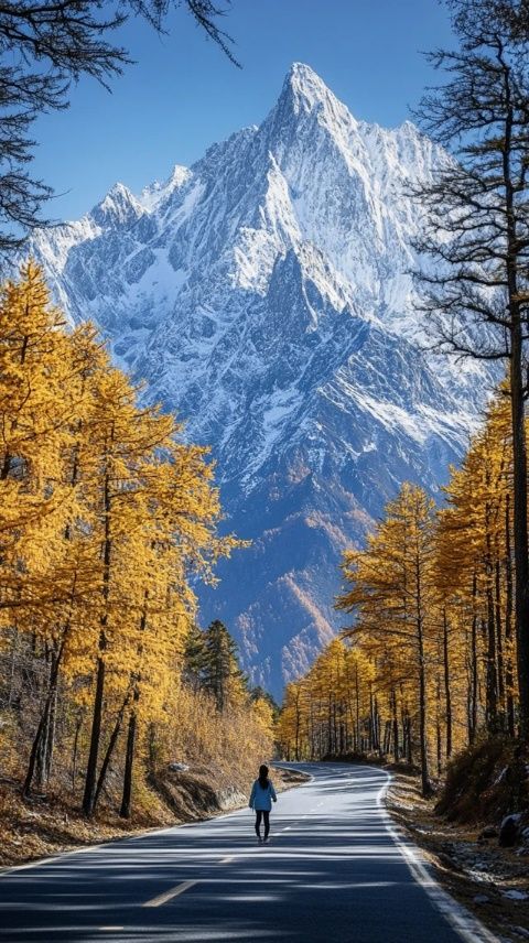 地質(zhì)奇觀四姑娘山，位于我國四川省阿壩藏族羌族自治州小金縣