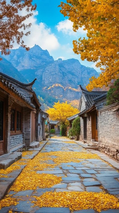秋意綿綿的皖南古村落