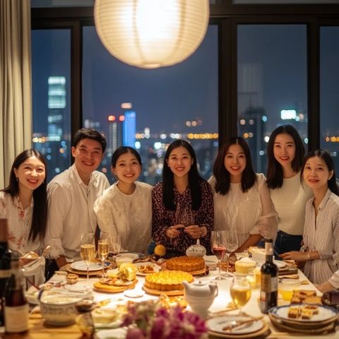 明星齊聚餐桌，劉曉慶與友共享溫馨時光