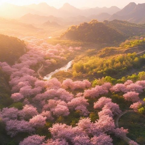 櫻山花谷位于揭西縣京溪園鎮，每年2-3月，漫山遍野的櫻花將這里變成花的海洋