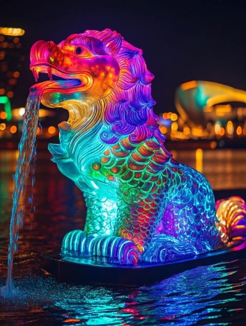 新加坡游記：圣淘沙夜景與魚尾獅雕像探秘