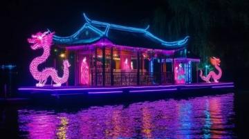 夜游橫店清明上河圖：燈光璀璨再現大宋盛世風情