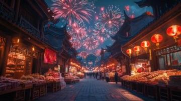 蘇莊喜鎮(zhèn)大年初一的夢幻燈影之旅,顏色絢爛夜幕璀璨