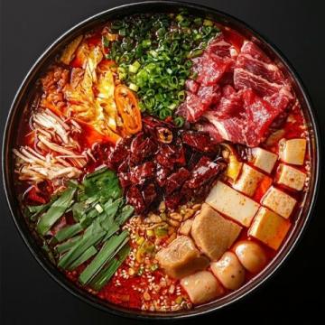 將各種食材放入大鍋，制作一道驚喜美食