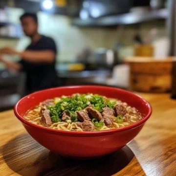 村廚偶遇古驛站，一碗豆角羊肉燜面暖人心