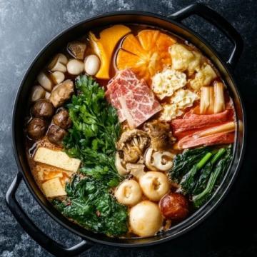 將各種食材放入大鍋，制作一道驚喜美食