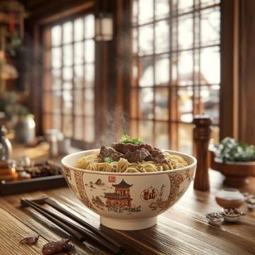 村廚偶遇古驛站，一碗豆角羊肉燜面暖人心