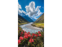 游賞小綠水河風(fēng)景區(qū)，看綻放的各種花，仿佛置身于一幅生動的畫卷中,每年這個季節(jié)