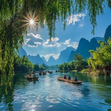 桂林3日游攻略：漓江、遇龍河騎行與象鼻山之旅