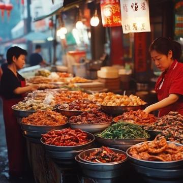 成都街頭的美食世界