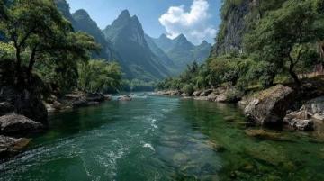 小東江,宛如一幅流動(dòng)的畫(huà)卷,鑲嵌在湘南山脈之間,江水清澈見(jiàn)底,兩岸青山如黛