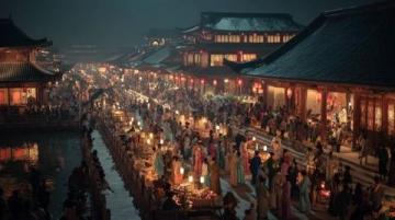 夜晚的汕頭:華僑公園海濱長廊燈火璀璨,人流不息