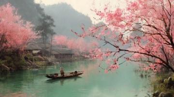 桃花湖度假水域風(fēng)光，風(fēng)格文案任你挑選