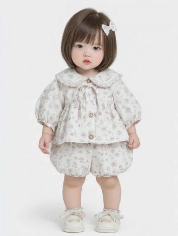 2025夏日新款女童時尚套裝:6-12歲純真甜美潮流搭配