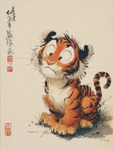 清朝姚墅鄉民在山上突遇老虎，虎一個劍步撲倒了他，利爪抓傷臉頰血流不止