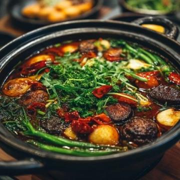 北京亞運(yùn)村火鍋，沙蔥羊肉很特別很香！逛考古博物館，突然就想吃涮肉了