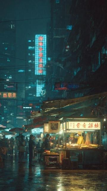 夜幕低垂,龍祥美食街漸漸披上了它獨有的璀璨外衣,霓虹燈交織成一幅幅絢麗的畫卷