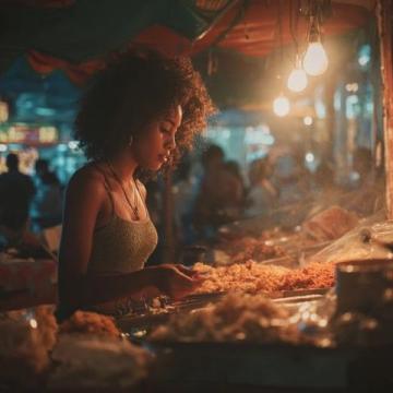 女孩路邊吃炒飯遇到流浪漢,她的反應溫暖人心