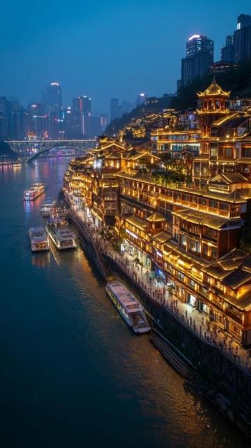 磁器口熱鬧非凡，游客暢享重慶美味小吃