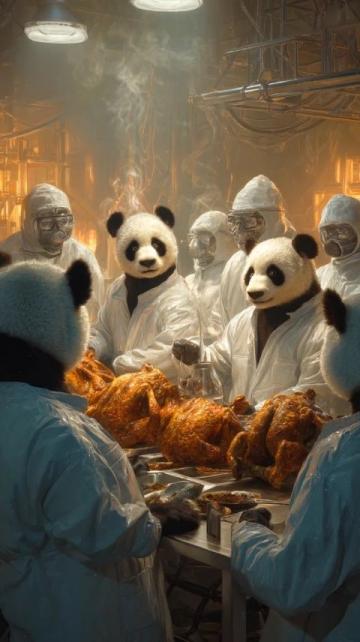 全球唯一圈養棕熊貓七仔享胡蘿卜美食