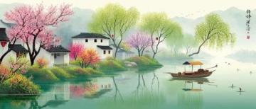 桃花湖度假水域風(fēng)光，風(fēng)格文案任你挑選