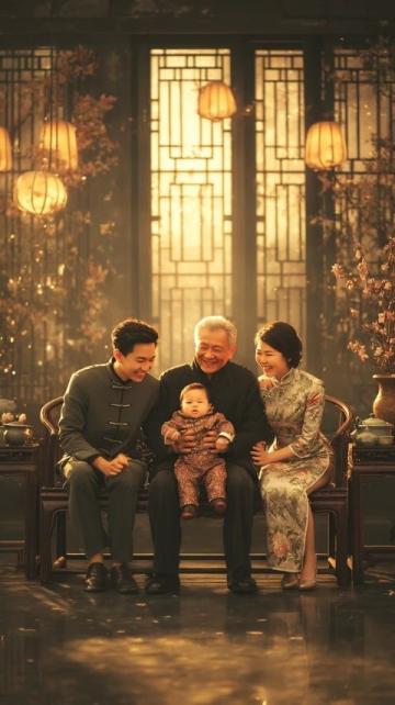 陸毅攜家人回哈爾濱老家探親