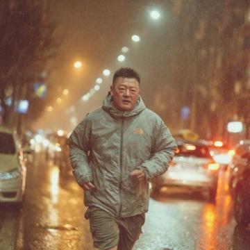 陸毅攜家人回哈爾濱老家探親