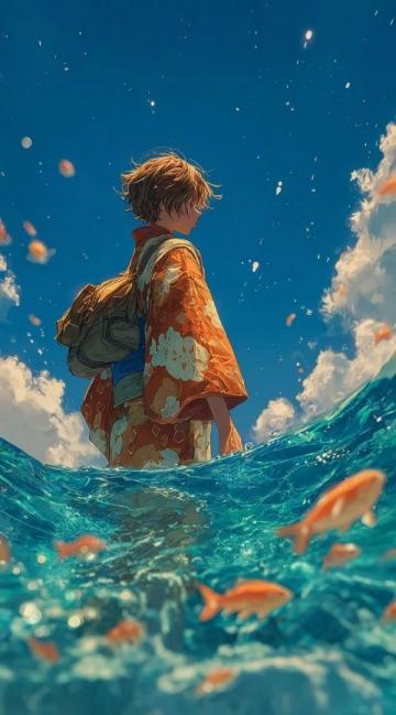 天空與水中的美麗相遇