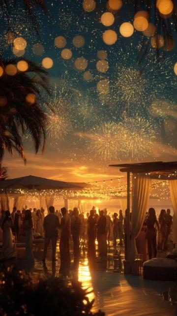2025年跨年夜 海濱成熱門聚集地 年輕人盡情暢歌。