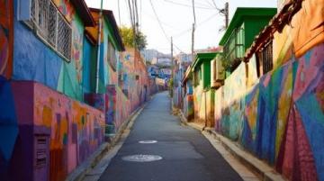 韓國自由行,來釜山一定不能錯過的涂鴉村——甘川洞文化藝術村!