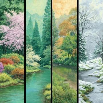 四季幽情詞牌組詩：春探夏懷秋思冬嘆