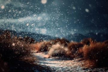 大理,雪花中的日光。