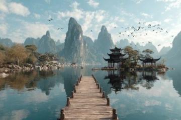 探尋松花湖畔的五虎島奇觀