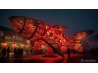 鄭州金融島湖邊：錦鯉嬉戲映波光