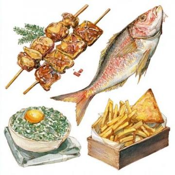 手賬黨的寶藏素材！line風(fēng)美食插畫，超美的哦~