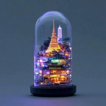 五一假期熱爆的AI迷你城市膠囊,彩色外殼顯眼地標明城市名稱及英文名