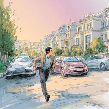 最近下班路過大連中山路小學(xué)東門，總會看見一道似曾熟悉的風(fēng)景道邊停著一排由面包車